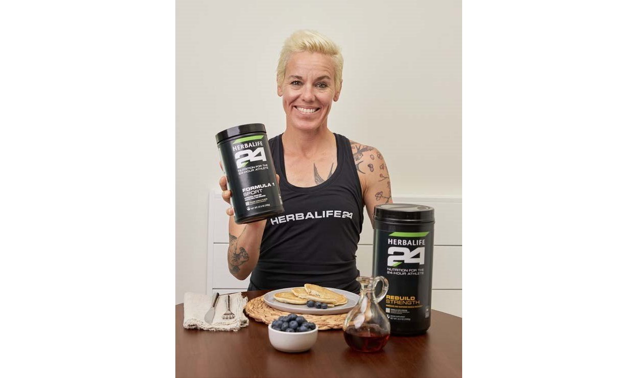 Get the recipe for Herbalife sponsored athlete Heather Jackson's Rise and Strive Blueberry Pancakes, featuring Herbalife24® Rebuild Strength Vanilla Ice Cream and Herbalife24® Formula 1 Sport Creamy Vanilla.